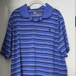 Pebble Beach Men's Royal and Navy Striped Polo